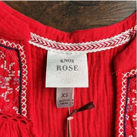 NEW Knox Rose Tank Top Red | Embroidered Tank Top | Knox Rose Tank Top - Picture 4 of 7
